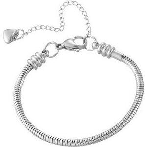 European Charm Bracelet Stainless Steel Snake Chain Fits Beads Womens Jewelry